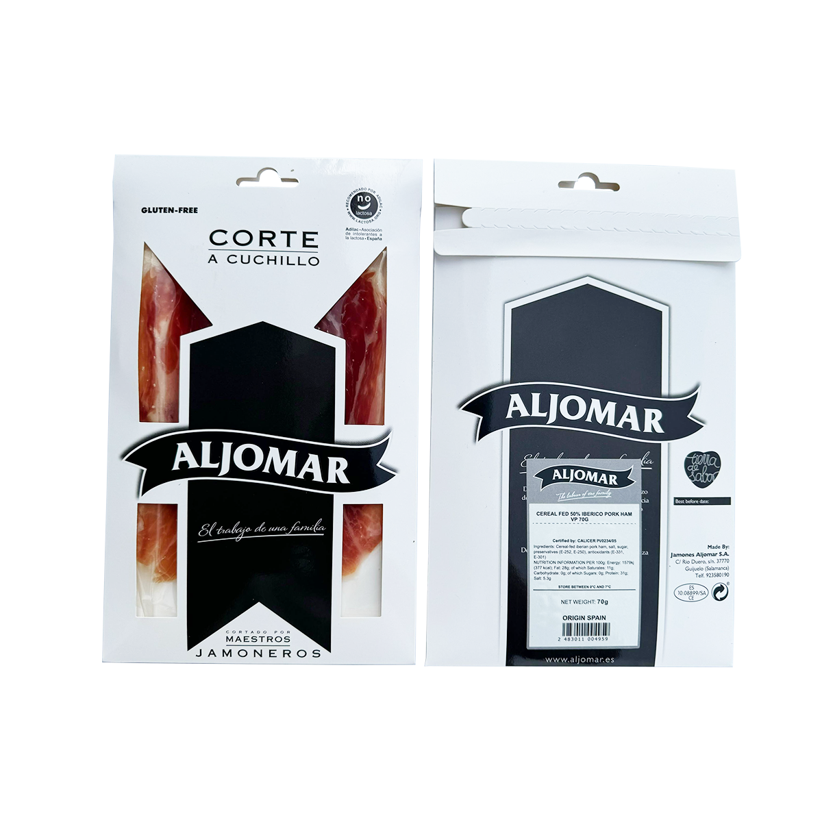 Aljomar Cereal Fed 50% Iberico Pork Ham (Jamon) VP 70G