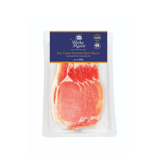 Wicks Manor Dry Cured Smoked Back Bacon 150g
