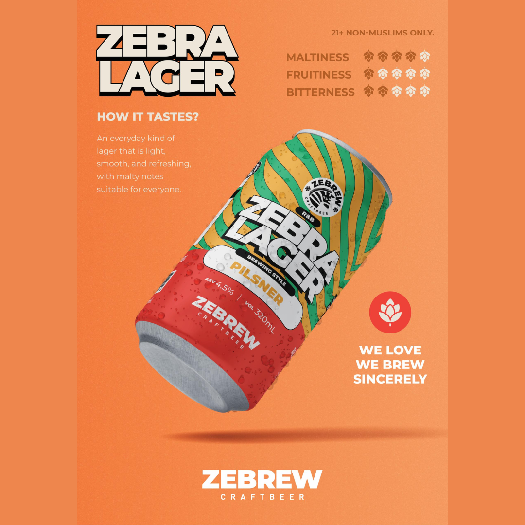 Zebrew Zebra Lager Craft Beer