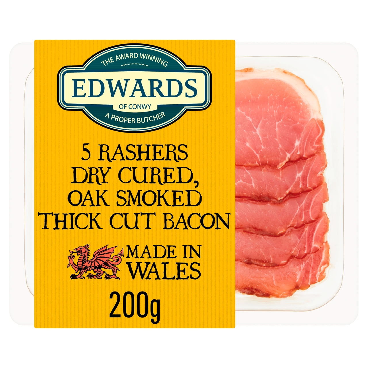 Edwards Of Conwy 10 Dry Cured Smoked Flavour Bacon 10 Slices (Oak)