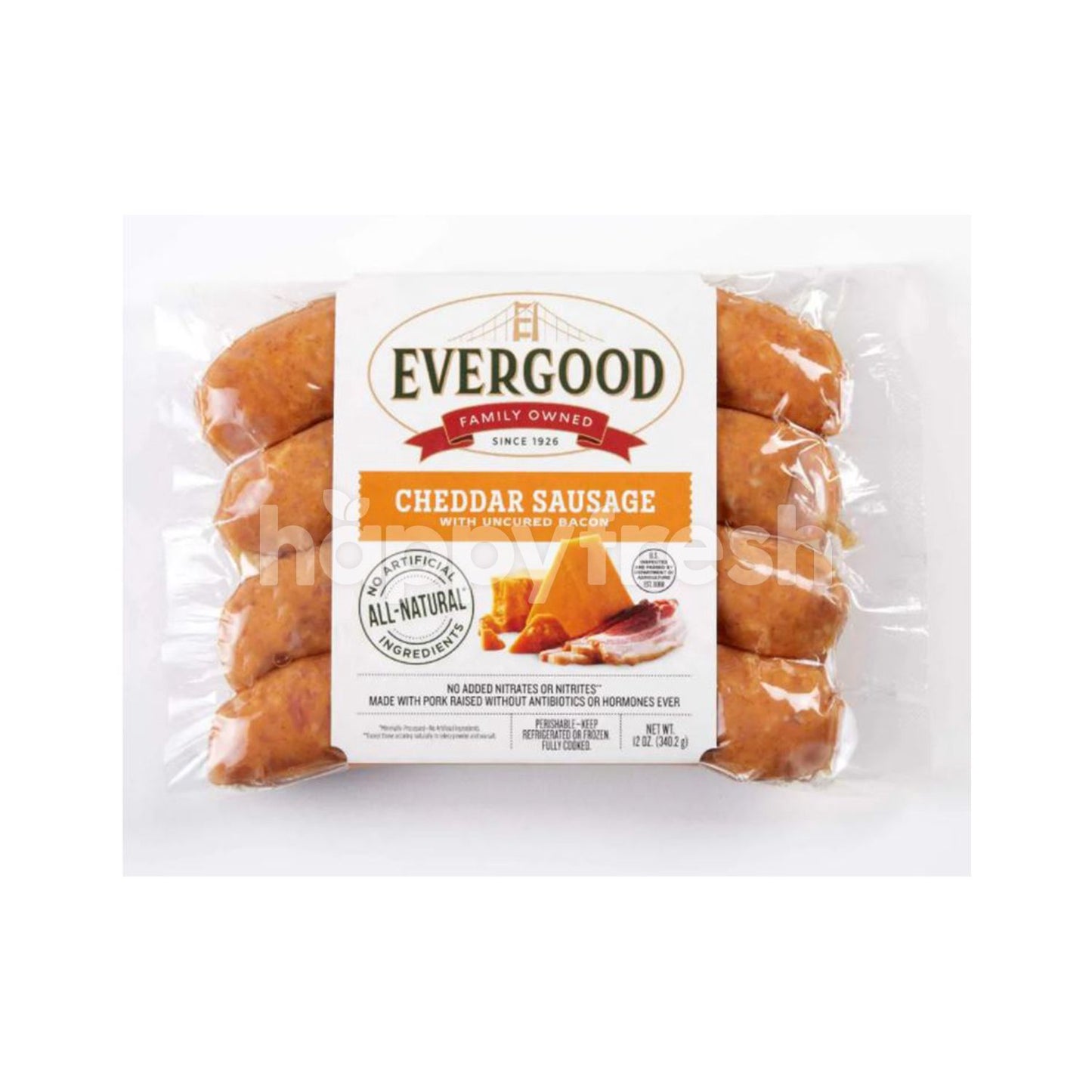 Evergood Pork ABF Cheddar Sausage With Uncured Bacon