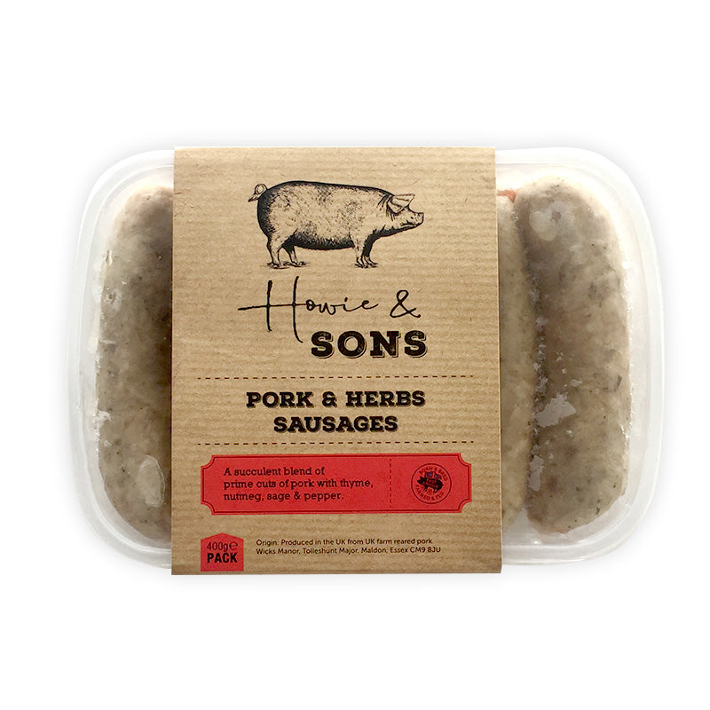 Howie And Sons Pork And Herbs Sausages Adultfoodandbeverage 