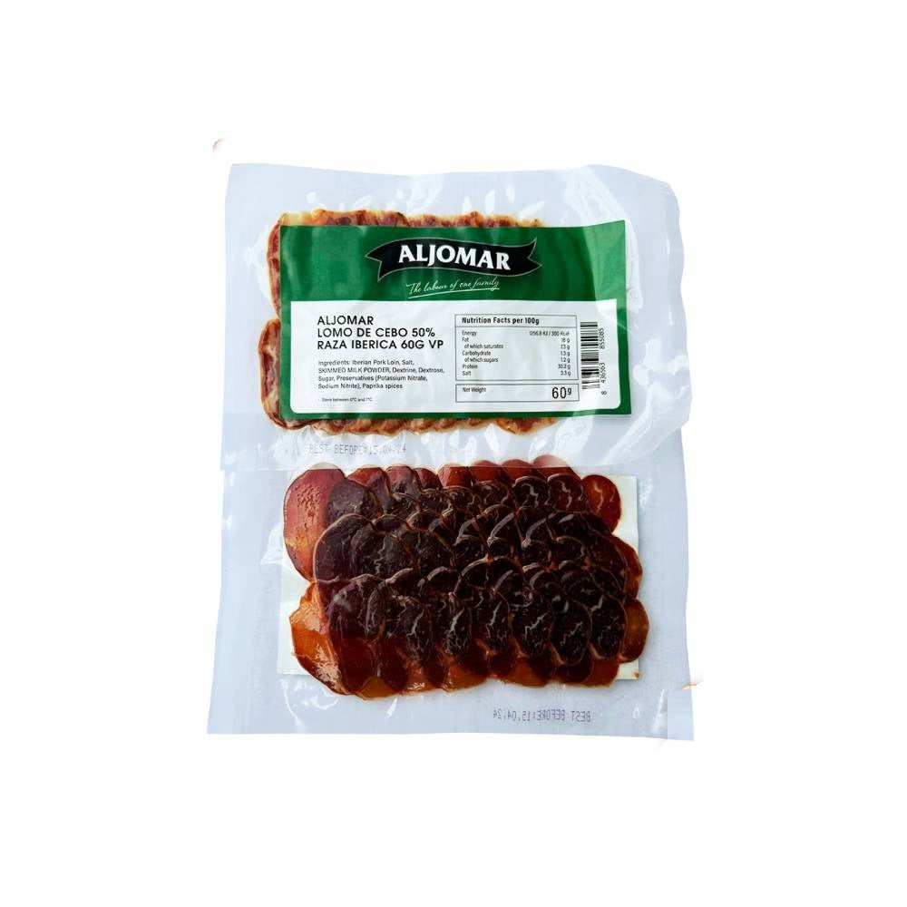Aljomar Lomo De Cebo 50% Raza Iberica VP 60g (Jamon)