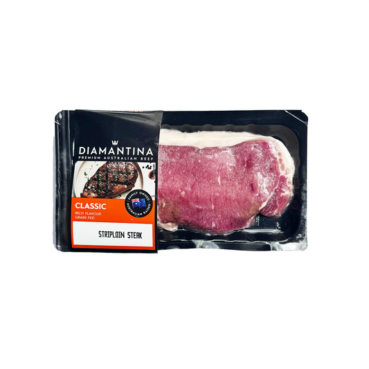 Aus Frozen Grain Feb Beef Striploin Steak