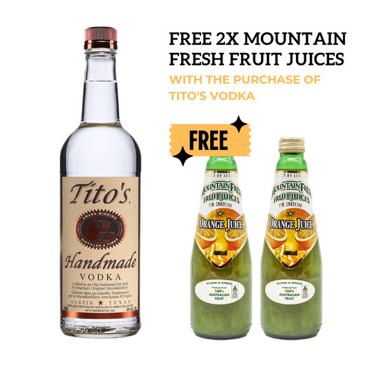 Buy Tito's Vodka, FREE 2 Mountain Fresh Fruit Juice Orange