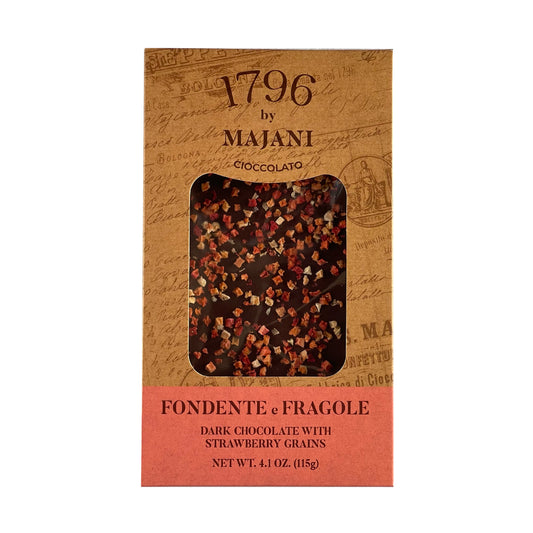 Majani 1796 Dark Chocolate with Strawberry Grains 115g