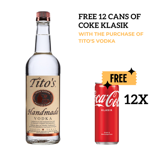 Buy Tito's Vodka, FREE 1 Carton of Coke Klasik (12 cans)