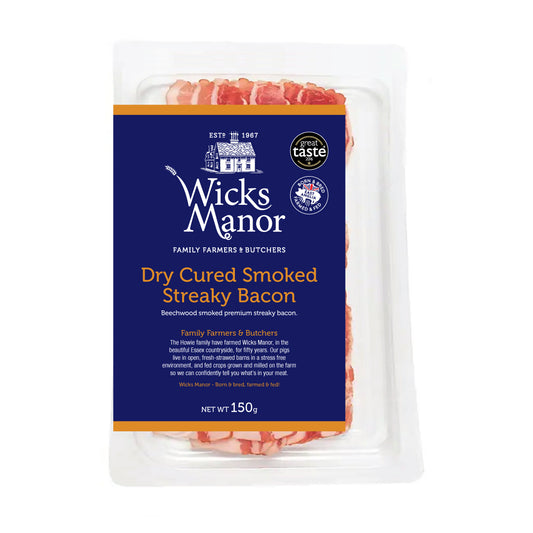 Wicks Manor Dry Cured Smoked Streaky Bacon 150g