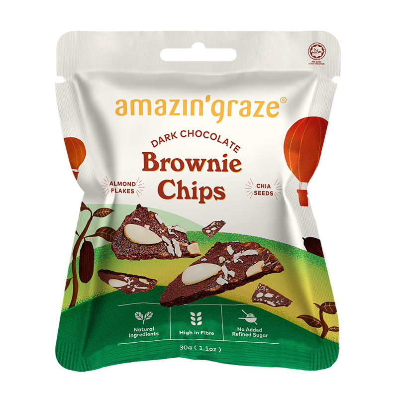 Amazin' Graze Dark Chocolate Brownie Chips 30G