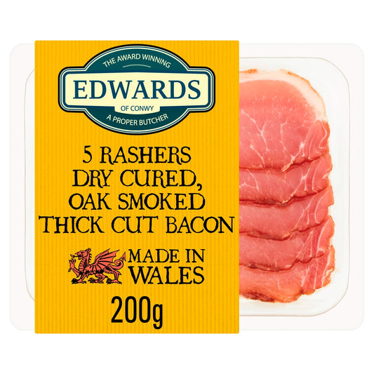 Edwards Of Conwy 10 Dry Cured Smoked Flavour Bacon 10 Slices (Oak)