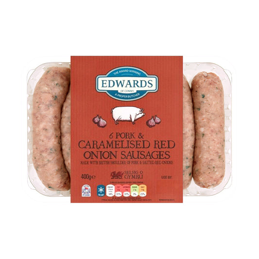 Edwards Of Conwy 6 Caramelised Red Onion Sausages