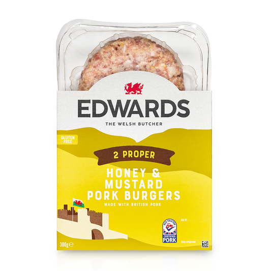 Edwards of Conwy Honey & Mustard Pork Burgers 300g