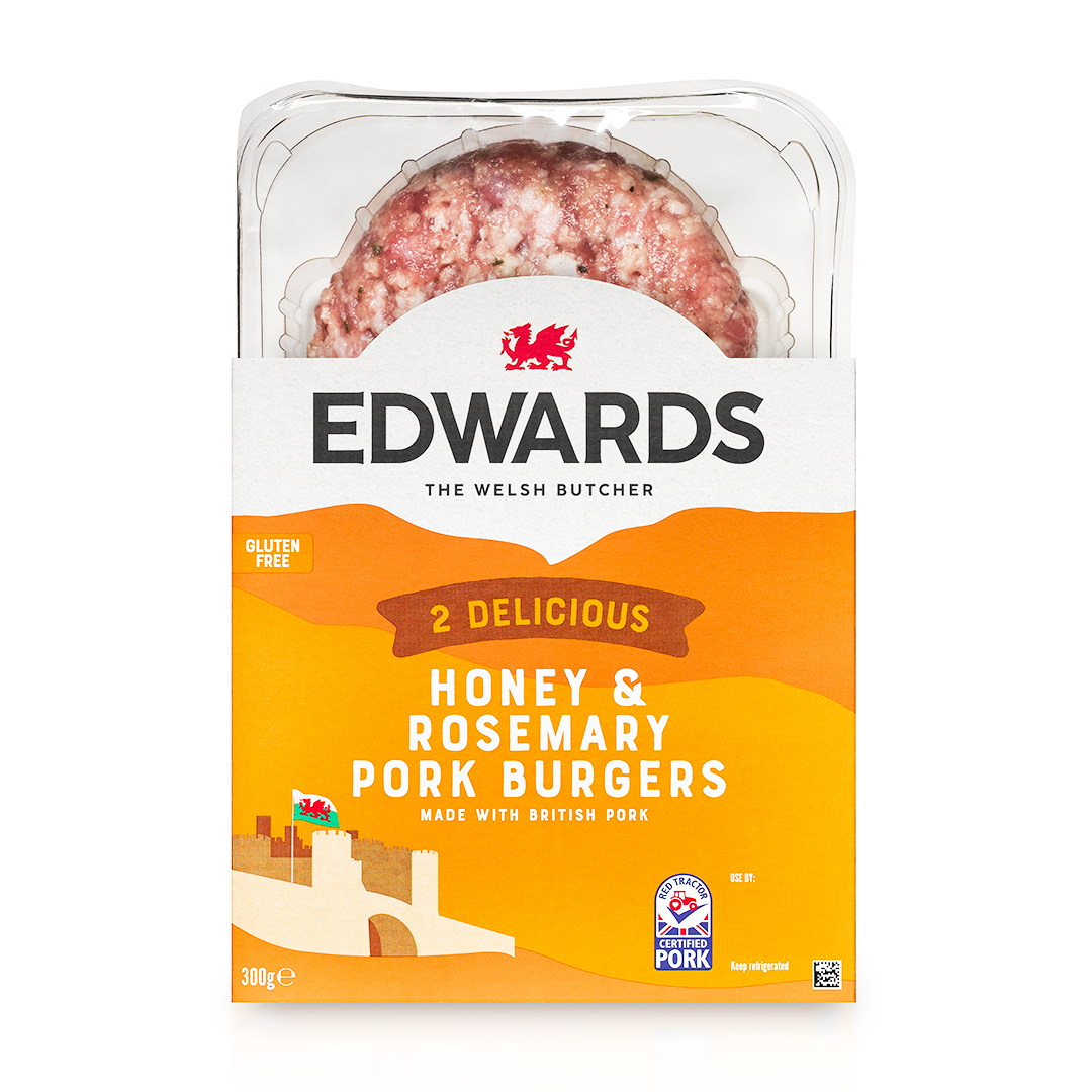 Edwards of Conwy Honey & Rosemary Pork Burgers 300g
