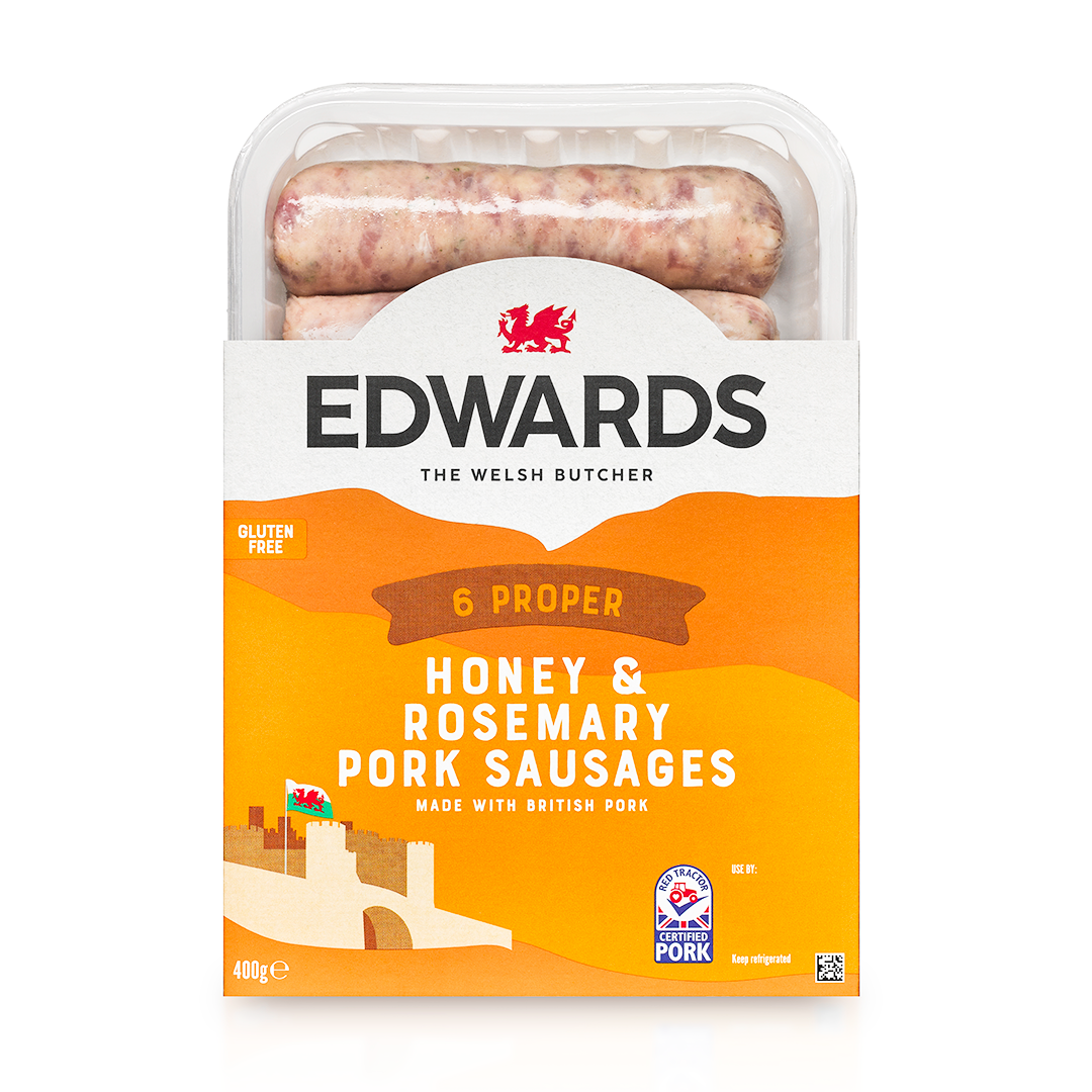 Edwards of Conwy Honey & Rosemary Pork Sausages 400g