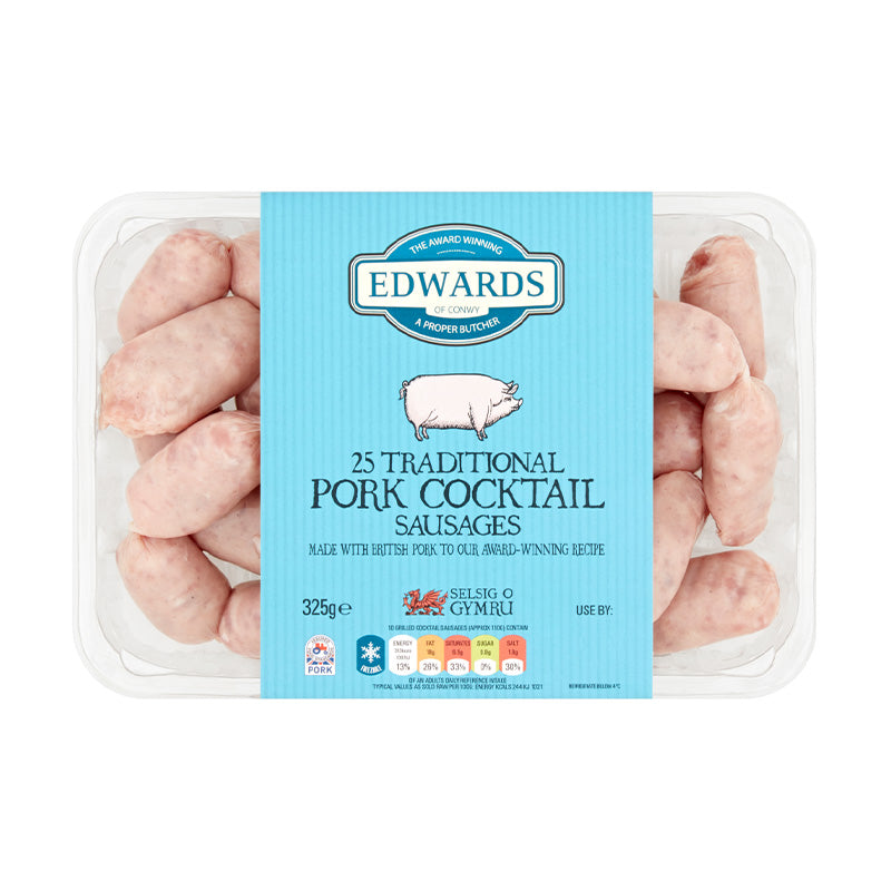 Edwards Of Conwy 25 Traditional Pork Cocktail Sausages Adultfoodandbeverage