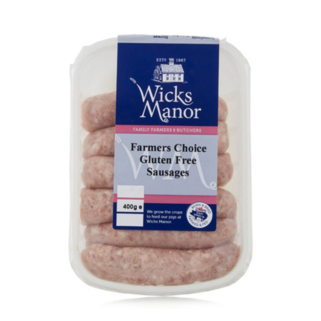 Wicks Manor Farmers Choice Gluten Free Pork Sausages