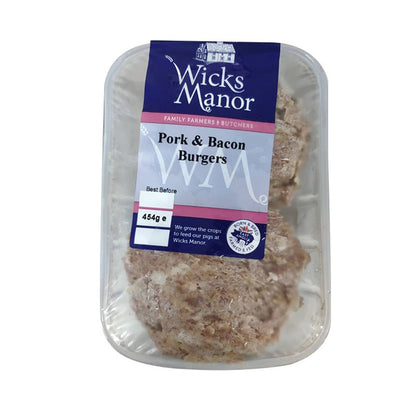 Wicks Manor Pork & Bacon Burgers