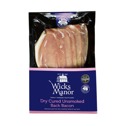 Wicks Manor Dry Cured Unsmoked Back Bacon